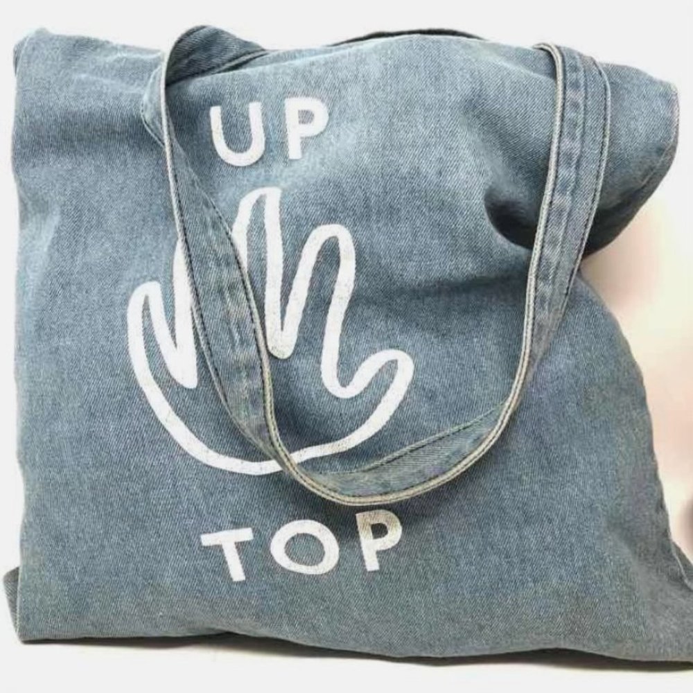 Madewell "Up Top" Cotton Blend Chambray Tote